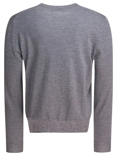 Alexander Mcqueen Timeless Crewneck Sweater With Ribbed Details In Gray