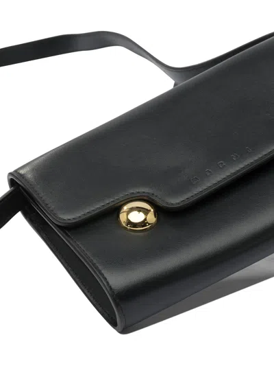 Marni Trunkaroo Flap Pochette Crossbody Bag In Black