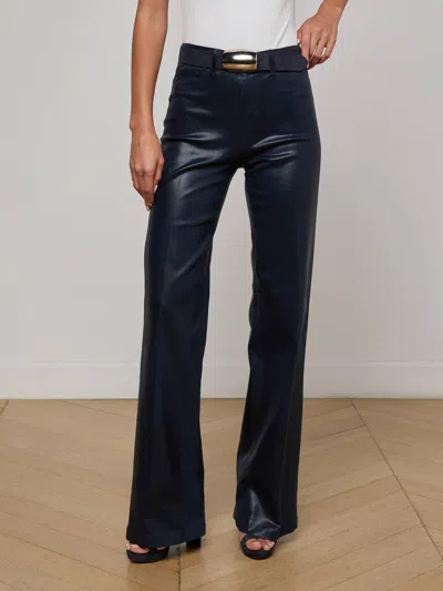 L'agence Clayton Coated Wide-leg Jeans In Noir Coated