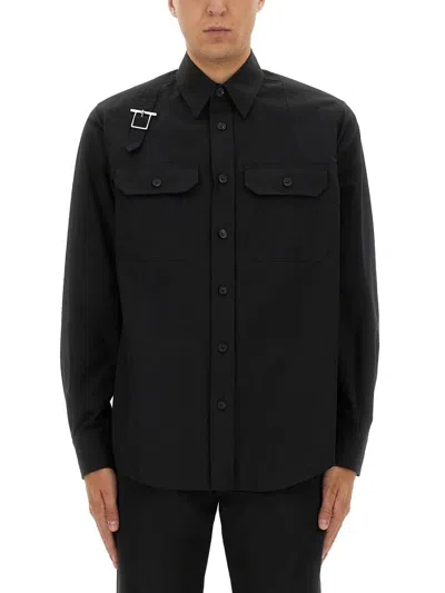 Alexander Mcqueen T-bar Harness Overshirt In Black