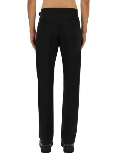 Alexander Mcqueen Pants With T-bar Belt In Black