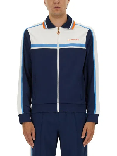 Casablanca Pique Truck Jacket In Blue