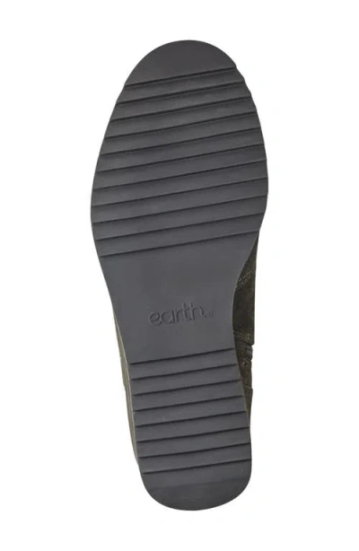 Earth Women's Cleia Slip-on Round Toe Casual Wedge Booties In Dark Green Suede