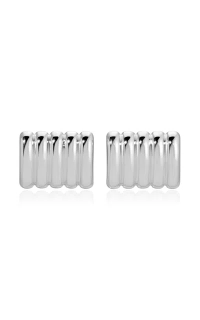 Heaven Mayhem Clemmie Multi Row Stud Earrings In Silver