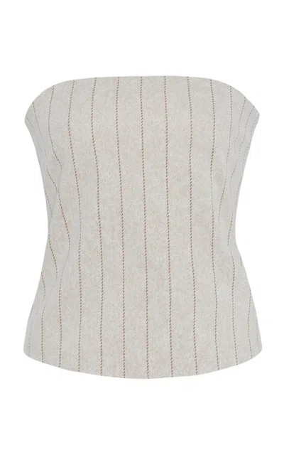 Rosetta Getty Pinstriped Jacquard Bandeau Top In Multi