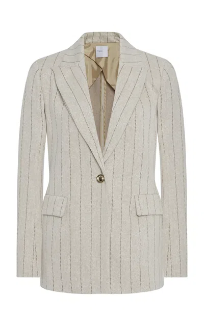 Rosetta Getty Pinstripe Peak Lapel Jacket In White