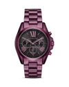 Michael Kors Bradshaw Plum Ip Stainless Steel Bracelet Watch In Black/purple
