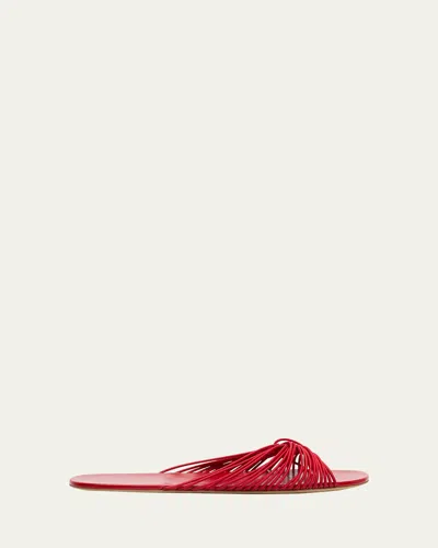 The Row Sara Stretch-leather Slides In Red