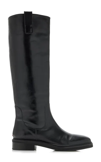 Aeyde Leather Henry Knee-high Boots 45 In Black