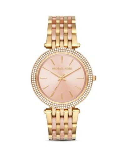 Michael Kors 'darci' Round Bracelet Watch, 39mm In Gold/rose