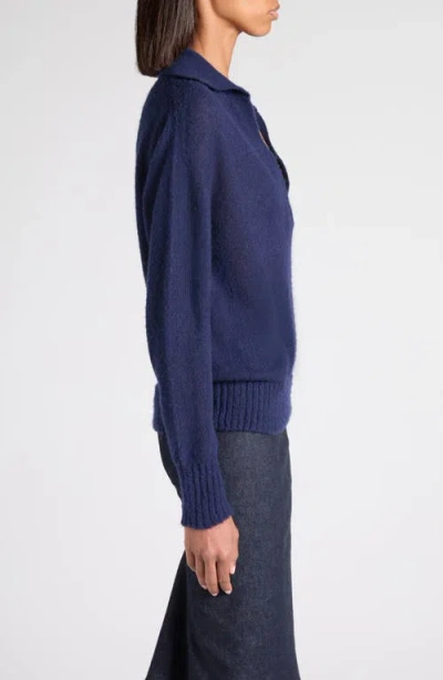 Tom Ford Johnny Collar Cashmere Sweater In Blue