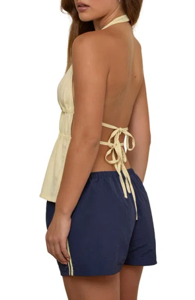 Motel Kaytia Split Front Halter Top In Yellow