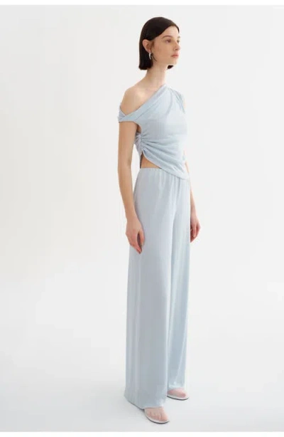 Lamarque Pull On Straight Leg Pants In Blue