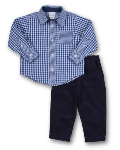 Florence Eiseman Gingham Button Down Shirt In Blue