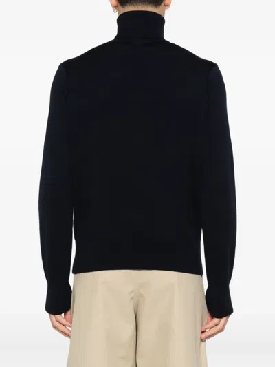 Ami Alexandre Mattiussi Ami Paris Ami De Coeur Midnight Blue Turtleneck In Black