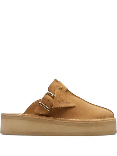 Clarks Originals Trekwedge Platform Clogs In Brown