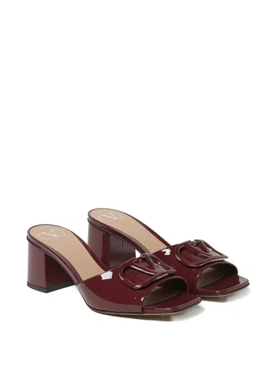 Valentino Garavani Vlogo Slide Sandals In Brown