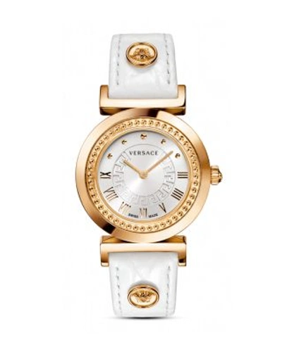 Versace Vanity Watch, 35mm In Rose Gold/white