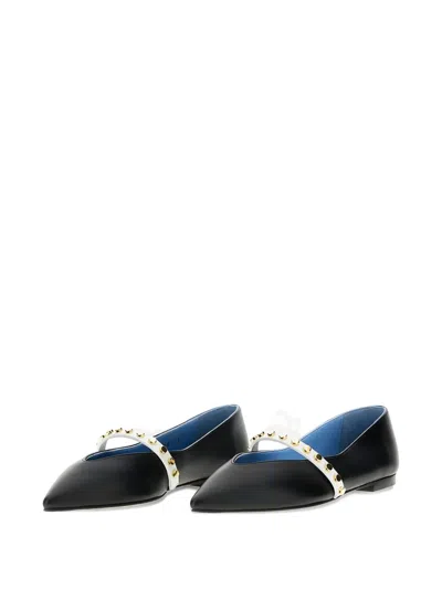 Alexander Mcqueen Leather Ballerina In Black