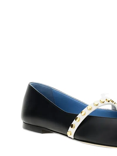 Alexander Mcqueen Leather Ballerina In Black