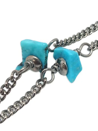 Pre-owned Chanel 1997 Logo-plaque Chain Necklace In Silver