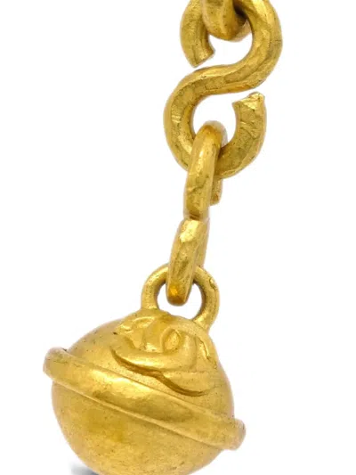 Pre-owned Chanel 1995 Bell Drop Earrings In Gold