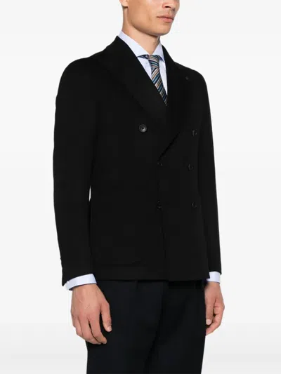 Tagliatore Double-breasted Wool Jacket In Black