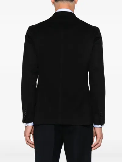 Tagliatore Double-breasted Wool Jacket In Black