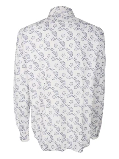 4ff Floral-print Shirt In White