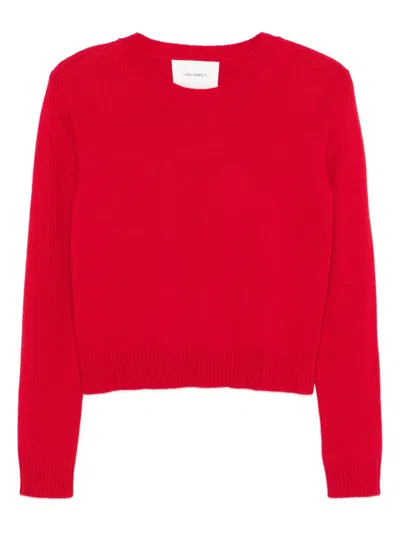 Lisa Yang Bright Red Crew-neck Long-sleeve Sweater In Red