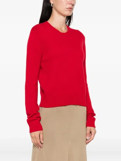 Lisa Yang Bright Red Crew-neck Long-sleeve Sweater In Red