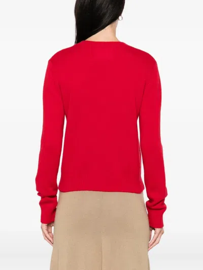 Lisa Yang Bright Red Crew-neck Long-sleeve Sweater In Red
