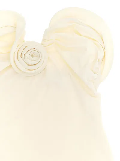 Magda Butrym Costume Intero In Nylon Stretch Crema  Donna In White