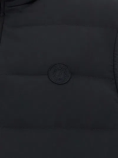 Brioni 'golf Capsule' Sleeveless Padded High Collar Vest In Blue