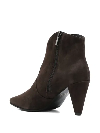 Evaluna 80mm Pointed-toe Heeled Ankle Boots In Brown