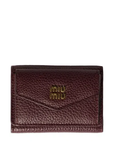 Miu Miu Leather Wallet In Red