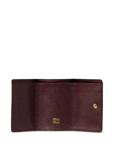 Miu Miu Leather Wallet In Red