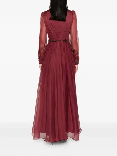 M.marquise Michalea Embellished Pleated Dress In Red