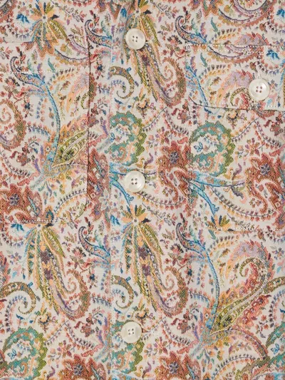 佩斯理印花长袖衬衫式夹克