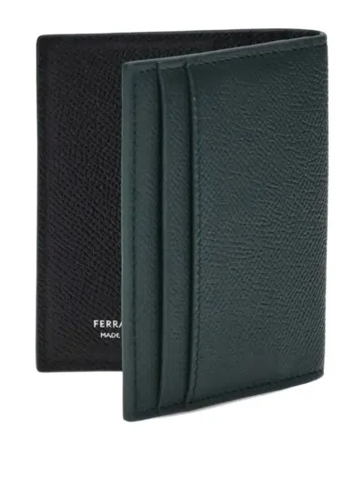 Ferragamo Leather Card Holder In Black