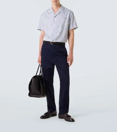 印花棉质、羊毛与真丝保龄球衬衫