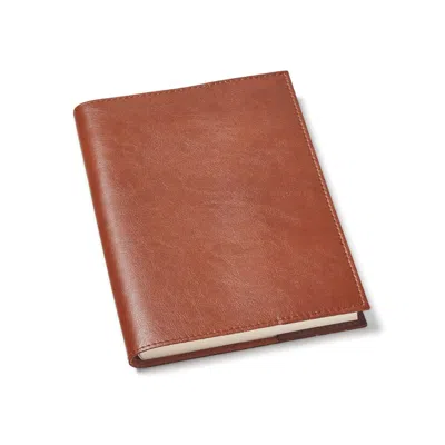 Aspinal Of London Rustic A5 Refillable Leather Journal In Brown