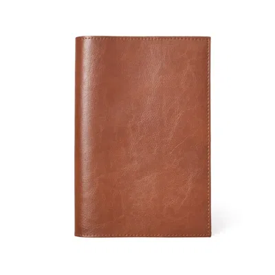 Aspinal Of London Rustic A5 Refillable Leather Journal In Brown