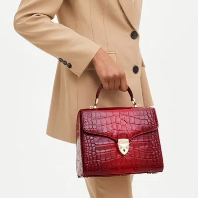 Aspinal Of London Mayfair Red Crocodile Print Bag In Red