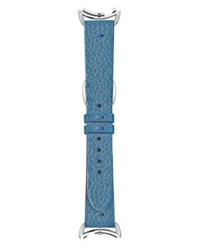 Shop Fendi Selleria Blue Leather Watch Strap, 18mm