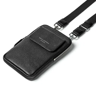 Aspinal Of London Leather Cross-body Phone Pouch In Black
