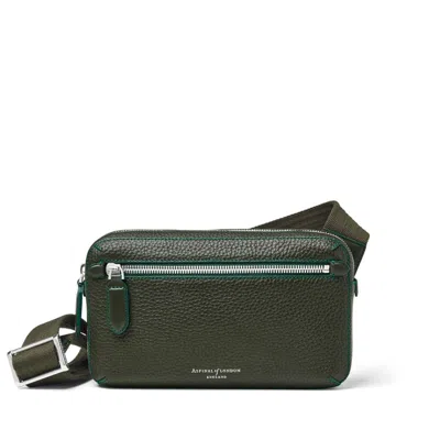 Aspinal Of London Mens Forestgreen Reporter Compact Grained-leather Messenger Bag In Green