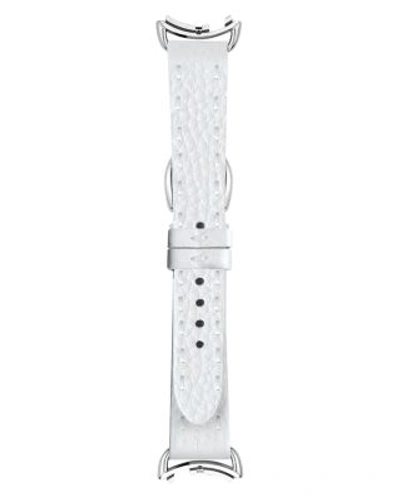 Shop Fendi Selleria White Leather Watch Strap, 18mm