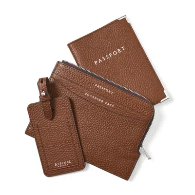 Aspinal Of London Zipped Travel Collection In Brown