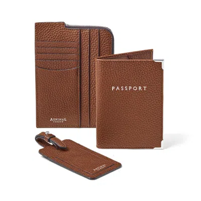 Aspinal Of London Zipped Travel Collection In Brown